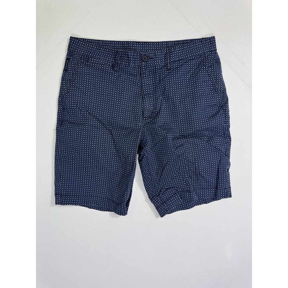 Armani Exchange Mens 31 Blue Geometric Stretch Bermuda Shorts 3ZZS10 ZN24Z 9"
